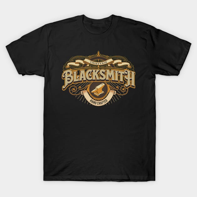 Blacksmith Chieftain Anvil T-Shirt by bert englefield 